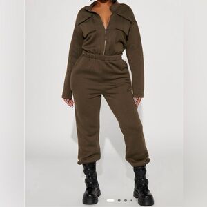 Fashion Nova - Part of the Story Jumpsuit (Olive)